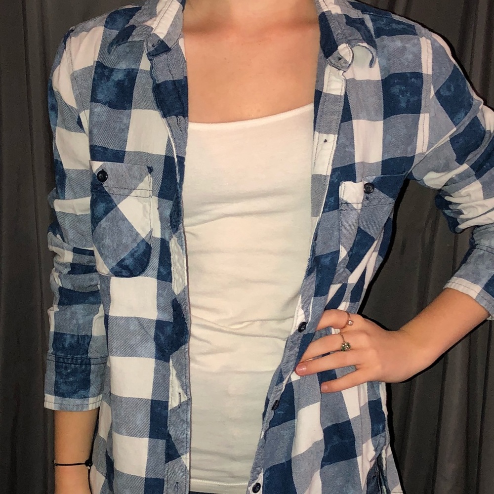 Navy Button-up Flannel